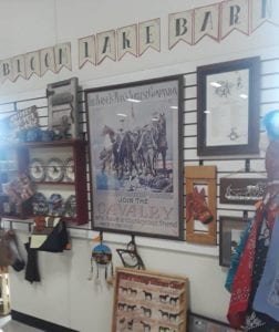 North Branch Thrift display with horse art on wall