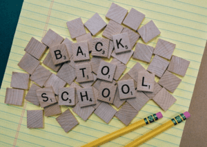 game tiles spelling Back To School