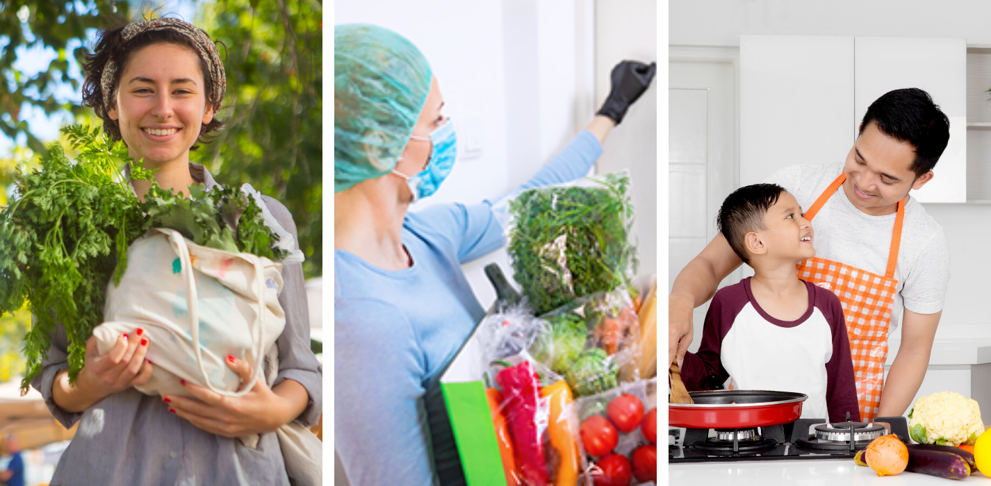 images of individuals with healthy food