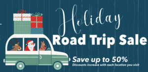 Holiday Road Trip sale. Save up to 50%