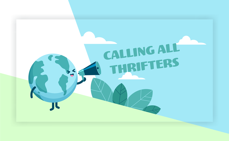 Happy earth calling to thrifters
