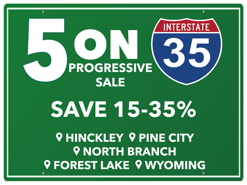 5 on 35 Progressive Sale